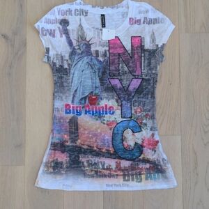 NYC NEW YORK CITY BURNOUT T-SHIRT TOURIST SOUVENIR SIZE M